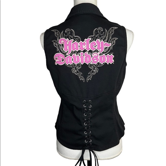 Harley-Davidson Jackets & Blazers - Harley-Davidson Motorcycle Biker Black Vest